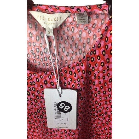 Ted Baker 2 Meika Top US 6 Boxy Sleeveless Strong Shoulder Preppy NEW $130 - Picture 8 of 9